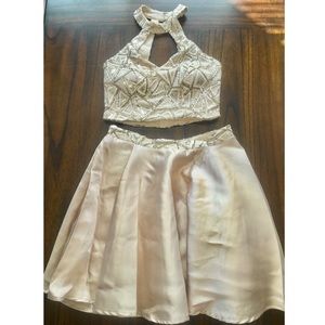 Two-Piece Gold Prom/Homecoming Dress